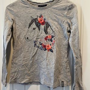 Ariat girls horse print long sleeve tee